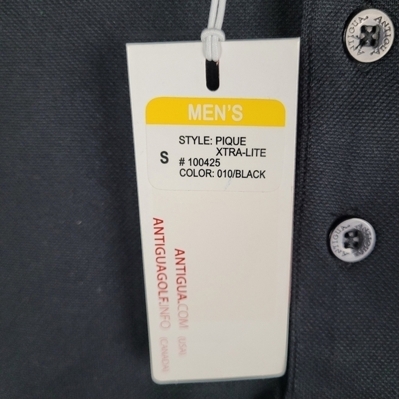 Pittsburgh Steelers Antigua Embroidered Pique Xtra-Lite Black Polo Shirt Sz S - Picture 3 of 7